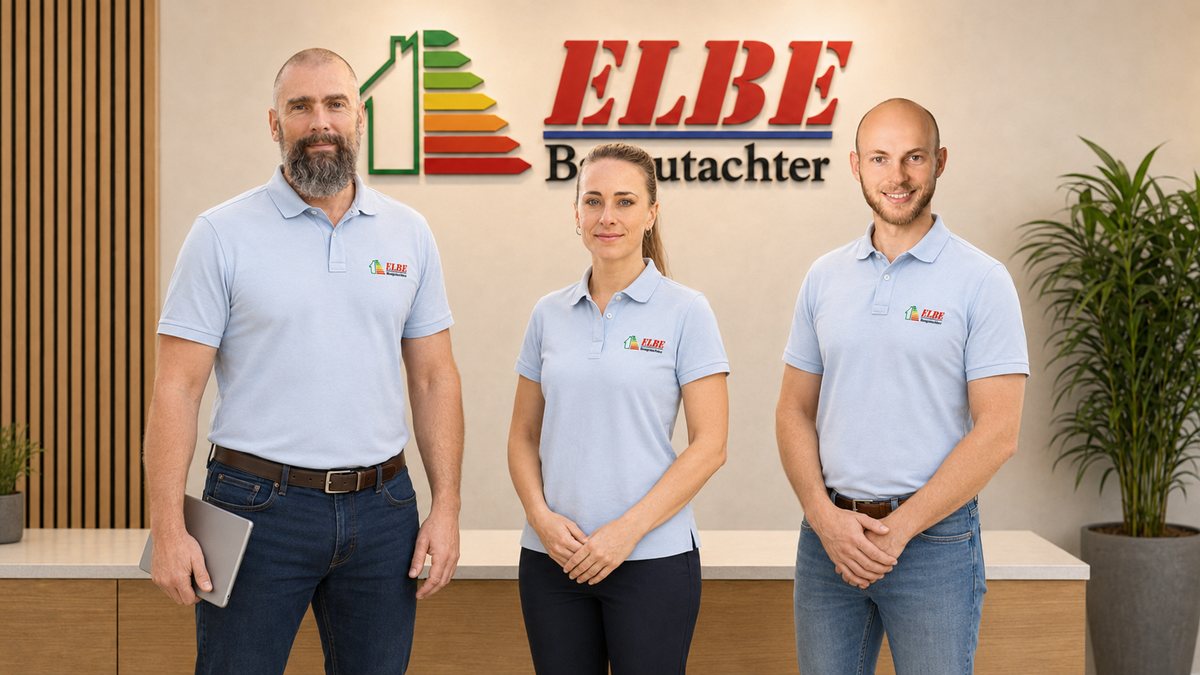 Team von Elbe Baugutachter: Axel Pohlmann, Belinda Pohlmann und Matthias Stuckert